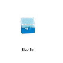 1또는 2 인치 치과 임플란트 보관 상자 스폰지 틀니 플라스틱 치아 블루 블랙 도구 실험실 10 개, 02 Blue 1in