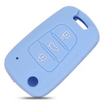자동차키 원격 3 버튼 접이식 플리드 자동차 키 케이스 커버 기아 리오 k2 k5 sportage sorento 홀더, 09 lightblue_02 For Hyundai