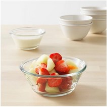 유리그릇 3size 요거트 화채 후식 샐러드 비빔밥 국수 소스볼 다용도 유리 그릇, 바르다겐소