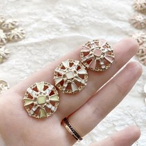 [드앙탕] 파스텔 십자가 단추(2Color)/23mm 18mm 고급단추/ 금속단추/예쁜단추, 핑크