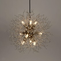 LED 버스커 9등 12등 펜던트 3종 식탁등 크리스탈 엘리사 눈꽃 인테리어 조명, 버스커9등펜던트+ 콘벌브17B(주광색) 9개