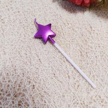 케이크캔들 공장직매 하트형 별 생일 도금 양초 개별표장 싱글 디저트 베이킹용 품, T05-별 보라색 10개