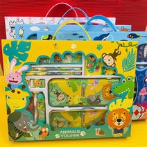 Tengduo 새학기 유니크 초등학생 캐릭터 학용품 문구 종합세트 초등승급 단체선물, 동물왕국