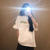 라운드박스티 흰색티셔츠 빅진 바지투피스 인싸템 눈길을 끄는 작은 키 코디 와이드 루즈핏 캐주얼 룩 여성 2406486612