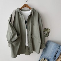 (오늘출발)제인준 몰리 바스락 후드 바람막이 점퍼 2color 봄여름