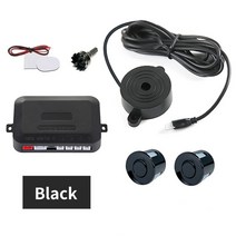 주차센서 후방감지기 차량검지기 Hippcron-자동차 주차 센서 키트 2 22mm LED 스크린 역방향 레이더 사운, 01 Black