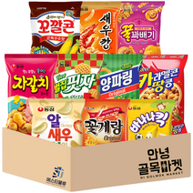 [안녕골목마켓] 안녕종합스낵 10종 3번세트_새우깡 꿀꽈배기 자갈치 알새우칩 벌집핏자 바나나킥 양파링 꼬깔콘(군옥수수맛) 꽃게랑 카라멜콘땅콩, 안녕종합스낵10종 3번세트