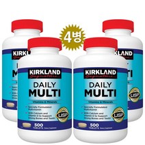 Kirkland 커클랜드 데일리 멀티 비타민 & 미네랄 500정 4병, 4개