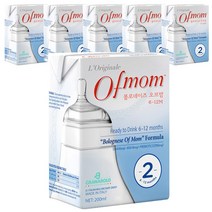 오브맘 액상분유 2단계(6~12개월) 200ml, 1개입, 48개