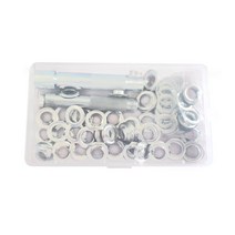 100pcs 펀치 그로밋 및 타포린 천막 방수포 수리 키트 구멍 구멍 구멍 구멍, 하나, 은