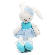 계묘년 토끼인형 안전 박제 동물 토끼 장난감 메쉬 옷 나비 매듭 귀여운 아기 아이 소녀 잠자는 드레스 플러시 애완 인형, [06] blue