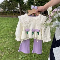 베베초롱여아 가을 정장 셔츠 나시 바지 쓰리피스