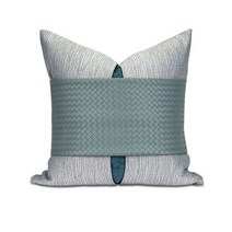 쿠션 커버 녹색 가죽 50x50cm 기하학적 광장 허리 베개 케이스 홈 인테리어 소파 거실