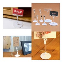 부착식 원판 쇼클립2P 50MM봉+반달집게 메뉴판스탠드 매장가격표, 100mm봉+클립