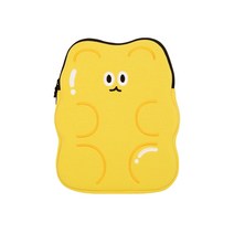 [올뉴프레임] 자수 노트북파우치 젤리베어, 옐로우