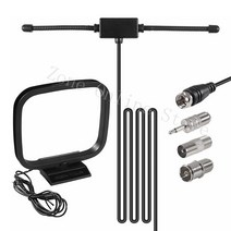 75 Ohm FM 다이폴 안테나 AM 루프 암 소켓 TV 수 플러그 스테레오 수신기용 35mm 오디오 커넥터 어댑터 1 세트
