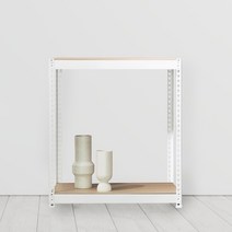 스피드랙 무볼트 조립식 앵글 철제 선반 3단 600 x 400 x 750, 화이트/12mm 강화 MDF 보드