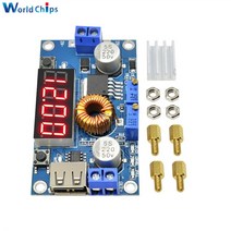 변환기 dcDC-DC 5A 디지털 LED 드라이브 리튬 배터리 충전기 모듈 CC/CV USB 스텝 다운 벅 컨버터 전압계, 한개옵션0