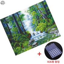 MJS 보석십자수 캔버스형 세트 50x40cm (비즈함 즈정) MH6, 숲속 계곡