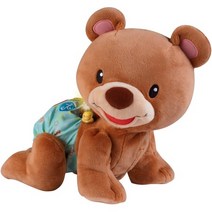 VTech Baby Crawling with Me Bear - 크롤링 카운트 말하기 및 노래 대화형 플러시 장난감 - 9-36개월, 한 가지 색상, 한 사이즈