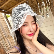 쉬즈 레이스 벙거지/벙거지/캡/플로피햇/여름모자/라탄모자/라탄벙거지/비치모자/바캉스모자/여성모자/버킷햇/왕골모자