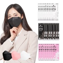 로어 KF94 방역마스크(4중 프리미엄) 대형 3컬러 50매 1박스 화이트 블랙 핑크, 로어 KF94 블랙 1매입X50개