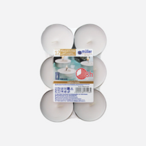 엘캔들 독일 맥시 점보 티라이트 캔들 미니 양초 8시간 12개입 muller-kerzen, 1팩, 무향