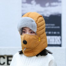 겨울모자 방한모 남 겨울 중장년 모자 뇌봉모 기모 아빠 할아버지 귀달이 자전거 솜모자, 01 조절 가능, 23 아이보리 선물B대(모자+마스크）