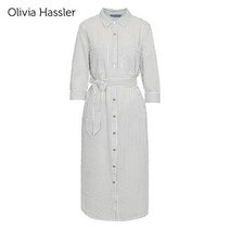 TAG가 199 000원 올리비아하슬러 OHAMOP706_줄무늬 코트형 원피스