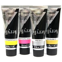 [동화오피스] 알파 아크릴물감 50ml / 형광 펄 낱색, 978 Fluorescent Lemon