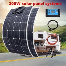 200 w 100 w 모노 유연한 태양 전지 패널 20a10a 자동차 rv 보트 홈 지붕 밴 캠핑 12 v 24 v 태양 전지 용 태양 광 컨트롤러 모듈, 협력사, 100W 및 컨트롤러