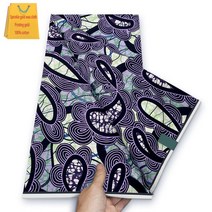 가나 스타일 드레스용 앙카라 왁스 골드 더스트 프린트 아프리카 리얼 알리바바 익스프레스 100% 면 원단, [01] 6 yards, [18] 19