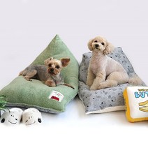 [도그러브] 패리스독- 스누피빈백 강아지침대 강아지방석 (화이트/그린), 그린