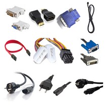 엠에스텍 모니터 그래픽 PC용 젠더 케이블 모음 DVI RGB 전원 사타, 3구 클로버케이블