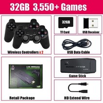 비디오 콘솔 게임조이스틱TV 게임 스틱 비디오 콘솔 4K HD 64G PS1/FC/GBA 10000 내장 무선 패드 레트, 한개옵션1, 02 M8 32G With Box