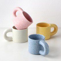 뭉툭머그컵 도자기머그컵 집들이선물 돌답례품 귀여운 감성 머그잔 300ml 4color, 화이트