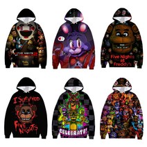 프레디의 피자가게 Five Nights at Freddys 캐주얼 후드티 맨투맨 모자티