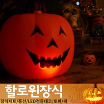 (주)파티해 할로윈 장식2 D-G - 월데코 종이등 데코 행잉 호박 LED 거미줄, F34_LED점등초대형장식-호박
