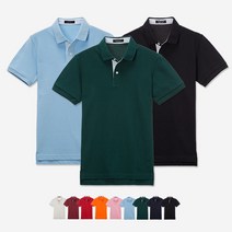 비쥬얼몰 남녀공용 40수 연사 배색 반팔 카라티 (9색 XS~XXL) 티셔츠