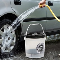 세차용물통 세차바구니 버킷거름망 세트 15L 투명 차량용버킷 루프세차 셀프세차버킷