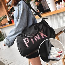 장바9니 핑크 스팽글 보스턴백 숄더 크로스백 여행 운동가방