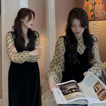 추도트 이너+벨벳 나시 스커트 임산부 세트