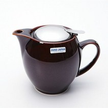 제로재팬 실용적인 도자기 라운드 티포트 350ml 안티크브라운, 단일속성