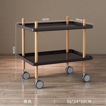 패디의자 드레스룸 협탁 라탄 미용실 회전 가구덴마크 트롤리 이동식 소파 침대 옆 티 테이블 작은, 01 Black