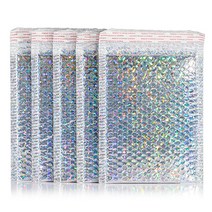 택배 비닐 종이 상자 박스 팩 홀로그램 메일러 레이저 실버 메일 링 봉투 방수 가방 패딩 버블 포장 10 개, [04] 13X18cm 10Pcs