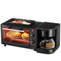 전기오븐 제과제빵 홈쿠킹 가정용Household Breakfast Machine 3 in 1 mini oven Automatic Multi-Function, 01 Black