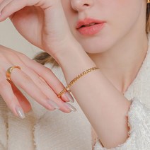 제이로렌 이태리 케이블 체인 골드 은팔찌 B0963