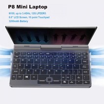 P8 포켓 노트북 컴퓨터 미니 PC 8 인치 터치 스크린 N100 3200mAh 배터리 12G DDR5 PCle 40 윈도우 11 WiFi6 BT52, Only P8 Laptop, 미국, 12GB 512GB