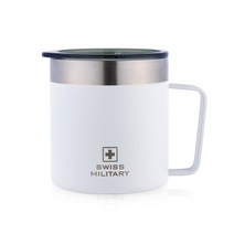350ml 캠프머그 스위스밀리터리 심플 경량 머그컵 텀블러 귀여운 보온 보냉 캠핑 스테인레스 아웃도어 등산, 매트블랙