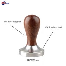 304 스테인레스 스틸 54mm 커피 바텀리스 포터필터 세이지 브레빌 870/878/879 용 에스프레소 머신, 14 Red rose wood